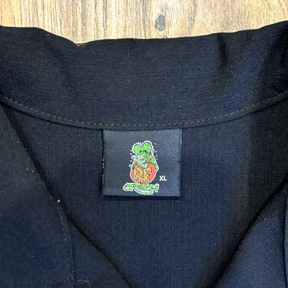 Vintage Y2K Big Daddy Ed Roth Embroidered Rat Fink Button Down XL 54" USA Made - Picture 4 of 14